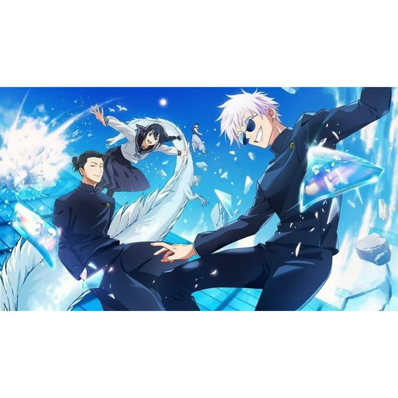 Jujutsu Kaisen Diamond Painting Set (for Adults) 5D DIY Anime Diamond Art Set (for Beginners) Round Full Diamond Diamond Painting Gem Art Crafts (Home Wall Decoration Gift)