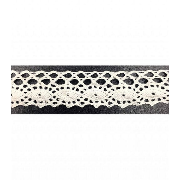 Trimplace White 5/8" Stretch Ruffled Cluny