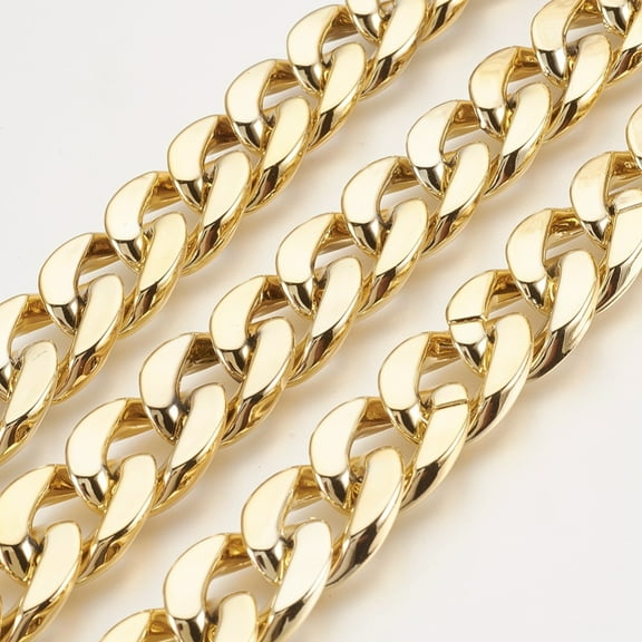 10m CCB Plastic Twisted Chains Curb Chain Gold 24x17x5.5mm