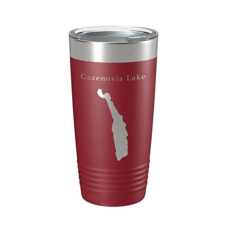 

Cazenovia Lake Map Tumbler Travel Mug Insulated Laser Engraved Coffee Cup New York 20 oz Maroon
