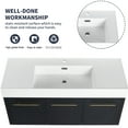 thumbnail image 3 of Bathroom Vanity Sink , 48 Inch . Black Chestnut, Thick Resin Basin, Gentle Hinges, Plywood Unit Vanity, Chestnut Color, Silent Assembly, 3 of 7
