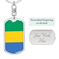 thumbnail image 2 of Gabon Flag Keychain Dog Tag Stainless Steel or 18k Gold, 2 of 8
