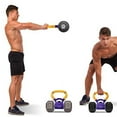 thumbnail image 2 of Yes4All Kettlebell Grip - Kettle Grip New Version - Kettle Grip Handle to Convert Dumbbells into Kettlebells for Workouts, b. Atomic Violet/Bicycle Yellow, 2 of 3