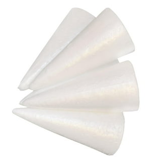 12pcs 10cm Christmas Polydragon Foam Cone White Solid DIY Cone Children  Handmade Craft Cone Accessories For