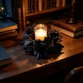 thumbnail image 6 of Orangide Halloween Decorations Candle Decoration Wreath For Table Setting Iron Candlestick With Artificial Flowers Table Centerpieces Candle Ring For Home Dining Table, 6 of 9