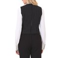 thumbnail image 3 of INSPIRE CHIC Women's Formal Button Down V Neck Vintage Striped Waistcoat Vest S Black, 3 of 5