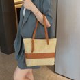 thumbnail image 4 of Bolsos Playa Hecha A Mano para Mujer Bolso Tejido Casual Casual Tote Monederos (Caqui), 4 of 9