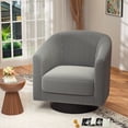 thumbnail image 6 of Joywind Corduroy Swivel Barrel Accent Chair, Modern Upholstered Barrel Chair for Living Room, Dark Gray, 6 of 10
