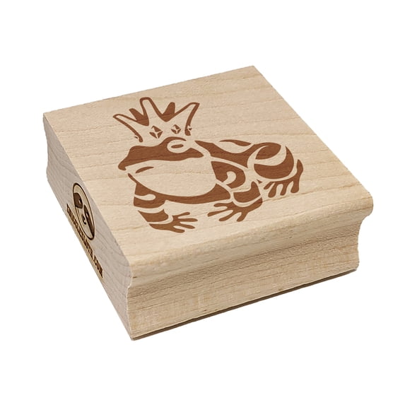 Frog Prince with Crown Square Rubber Stamp Stamping Scrapbooking Crafting - Small 1.25in