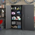 thumbnail image 2 of 72" H Metal Storage Cabinet,Metal Garage Storage Cabinet with Doors and 4 Adjustable Shelves,Steel Locking Cabinets for Home Office,Garage,School,Black, 2 of 14