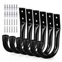 Heavy Duty Garage Storage Hooks, 6-piece Bike Hooks for Garage Wall, Utility Garage Hooks, Wall Mount J Hook for Hanging, Large Metal Storage Organizer Tool, Extension Cord Hanger