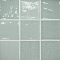 Bedrosians Marin Square Gloss Ceramic Tile 4 x 4, Aloe Green (Light Green) (5.49 sq. ft./Case)