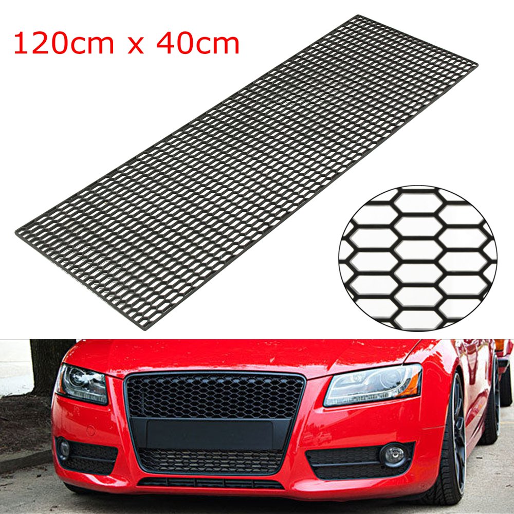 47.24" x 15.74" Universal Black ABS Plastic Racing Mesh Grill