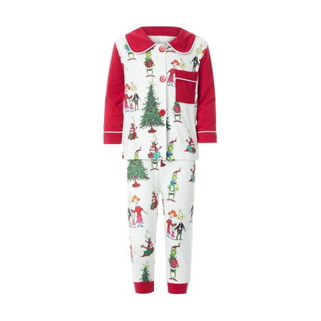 

luethbiezx Family Matching Christmas Pajamas Set Women Mom Dad Kids Sleepwear Tops Jogger+Trousers
