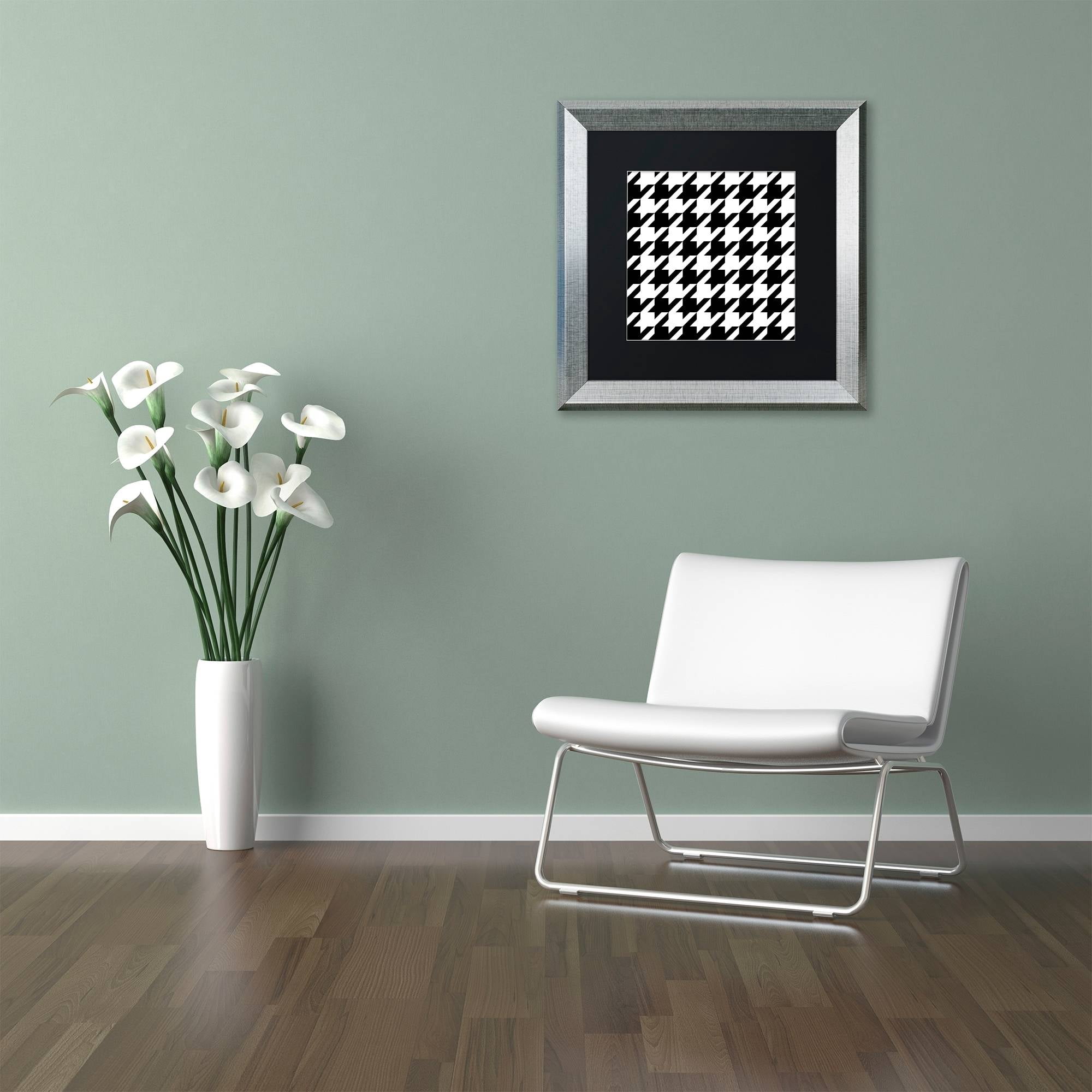 Trademark Fine Art "Houndstooth II" Canvas Art by Color Bakery Black Matte, Silver Frame