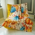 thumbnail image 4 of Fall Pumpkin Throw Blanket for Couch 50"x60", Cozy Flannel Autumn Leaves and Berries Fall Blankets and Throws Decor Gifts for Women Girls, 4 of 6