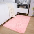 thumbnail image 3 of Junovo Fluffy Bedroom Rug Plush Fuzzy Rugs for Kids Room Living Room, Soft Shaggy Nursery Rug Furry Floor Carpet,2'x3',Pink, 3 of 7