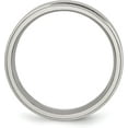 thumbnail image 3 of Chisel Titanium Brushed Center 7.2mm Ridged Edge Band - Ring Size 9.0, 3 of 8
