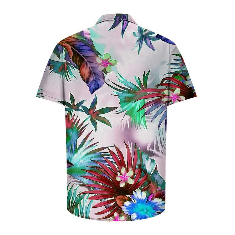 Amtdh Men's Hawaiian Shirts Clearance Coconut Tree Print Soft Fitting  Button Down Vacation Shirt for Men Casual Short Sleeve Lapel Lightweight  Blouses