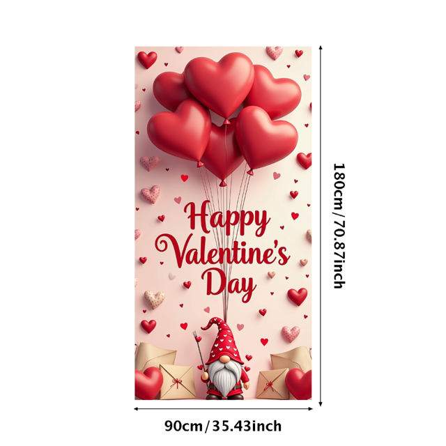 Valentines Day Backdrop Romantic Hearts Festive Banner for Wedding Event Party Celebration Photography Props Background Decor