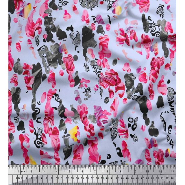 Soimoi Polyester Crepe Fabric Animal Skin Texture Fabric Prints by Yard 42 Inch Wide