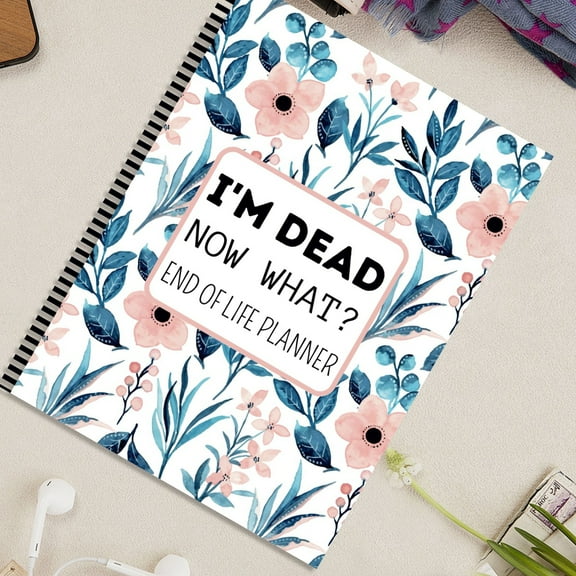 ZHANQUNE End of Life Planner I'm Dead Now What? Personal Record Book for Important Documents Financial Info and Passwords Sky Blue