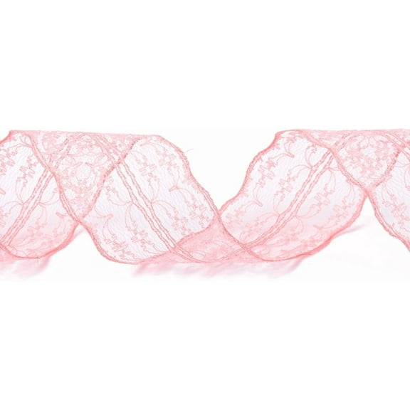 5Pcs 93 Yards Wired Satin Ribbon Fabric Ribbons Polyester Handmade Frayed Ribbon for Wedding Invitations Bridal Bouquets Gifts Wrapping Crafts Holiday Party Decorations Pale Red