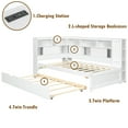 thumbnail image 5 of ﻿ Bellemave Twin Size Daybed with L-shaped Bookcases and Trundle Twin Storage Platform Bed Frame with Shelves and USB Charging Port , No Box Spring Needed (Twin, White), 5 of 11