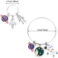 thumbnail image 3 of Pendant Bangle Stainless Steel Expandable Creative Astronaut Bangle Hand Jewelry, 3 of 10