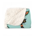 thumbnail image 4 of Sherpa Rétro Atomic Black Cat Géométrique Bleu Aqua Mid Century Modern, 4 of 9