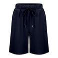 thumbnail image 7 of Womens Bermuda Shorts Elastic Waistband Pockets Drawstring Breathable Knee Length Bermuda Long Shorts for Women, 7 of 7