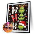 thumbnail image 2 of Diamond Drill Christmas Fur Monster 5D Kit de pintura de bricolaje redondo completo (B5266) Verde FLhrweasw Nuevo, 2 of 9