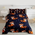 thumbnail image 3 of Manfei Kawaii Orange Raccoon Full Size Comforter Sets for Kids, Cute Cartoon Animal Bedding Comforter Set, Dreamy Stars Starry Sky Reversible Bedding Sets, Luxury Bedroom Decor, 3-Piece, 3 of 9