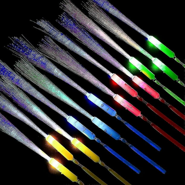 Liangnv 24 Pieces Glow Fiber Wands Sticks Led Light Wands Fiber Optic Wands Led Flashing Sticks Glow Flashing Wands Fiber Optic Wands For Party Favors