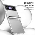 thumbnail image 5 of MonsDirect for 6.7 inch Samsung Galaxy Z Flip 3 5G 2021 Case with A Capacitance Pen, Two Hinge Protection Hard PC Back Anti-Drop Shockproof Full Coverage with S Pen Holder for Galaxy Z Flip 3, Clear, 5 of 7