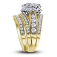 thumbnail image 2 of 14kt Yellow Gold Womens Princess Round Diamond Soleil Bridal Wedding Engagement Ring Band Set 2-1/2 Cttw, 2 of 2