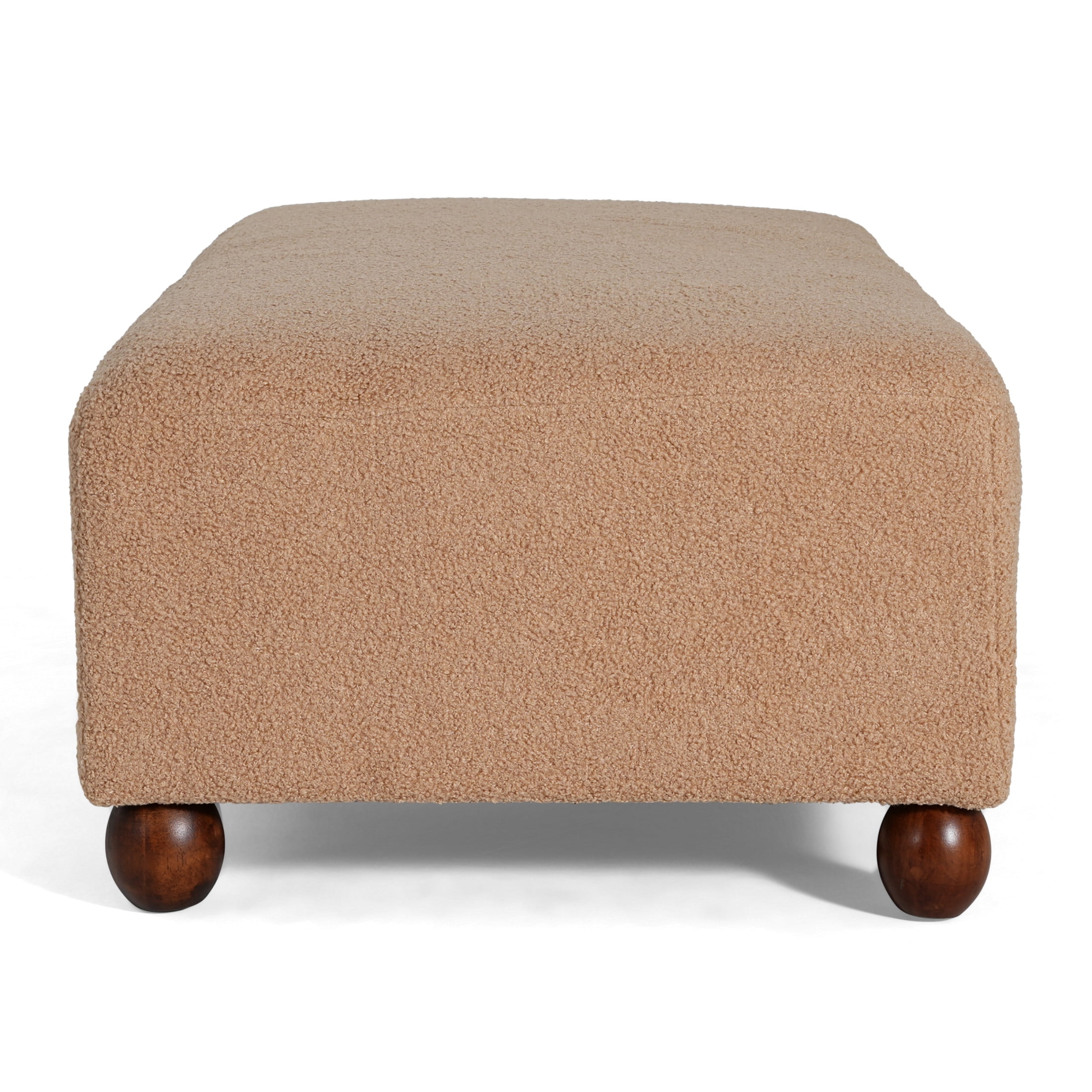 Christopher Knight Home 48" Modern Comfortable Ottoman Bench, Boucle Upholstery with Wooden Legs, Camel