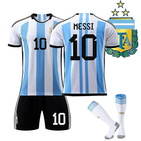 Lionel Messi Argentina Home Jersey Champion Three Stars Edition