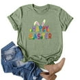 thumbnail image 1 of Daisyyozoid Chemise Joyeuses Pâques pour Femmes, Manches Courtes Imprimées, Col Rond, Blouse Ample, 1 of 5