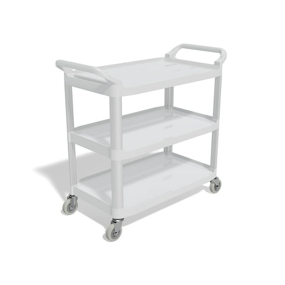Staples 3-Shelf Plastic Utility Cart with Wheels Gray 810832