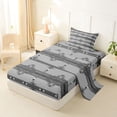 thumbnail image 2 of jejeloiu Monochrome Tribal Twin Sheets,Modern Print Bedding For Boys,Gray Black,3 Pieces,1 Fitted Sheet and 1 Pillowcase, 2 of 6