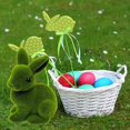 thumbnail image 2 of Planta artificial verde flocado juguetes hechos a mano hierba animal conejo de Pascua conejito, 2 of 5