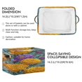 thumbnail image 3 of Yellow Marigold Purple Buds Green Leaves Square Storage Bins with Handles Collapsible Containing Box 1 Pack, 3 of 9