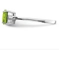 thumbnail image 4 of Sterling Silver Rhodium Peridot & Cz Ring (Size 8) Made In China qr638-8, 4 of 5