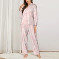 thumbnail image 2 of Gaeub Cute Bunny Women' Long-Sleeve Shirt and Full-Length Bottom Pajama Set Loungewear Soft Pjs Sleepwear Set-Large, 2 of 7