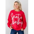 thumbnail image 6 of Women's Fiery Red Santa Baby Tinsel Graphic Oversize Sweatshirt | [ZhiHiMeRi] | (US 20-22)2XL, 6 of 12