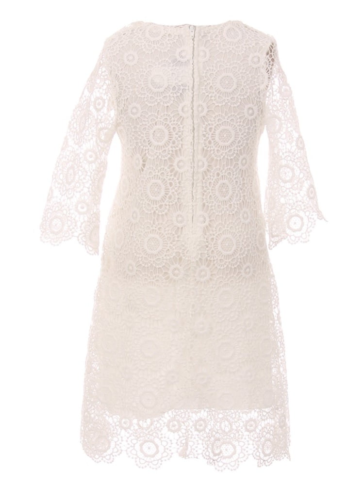 long sleeve lace shift dress