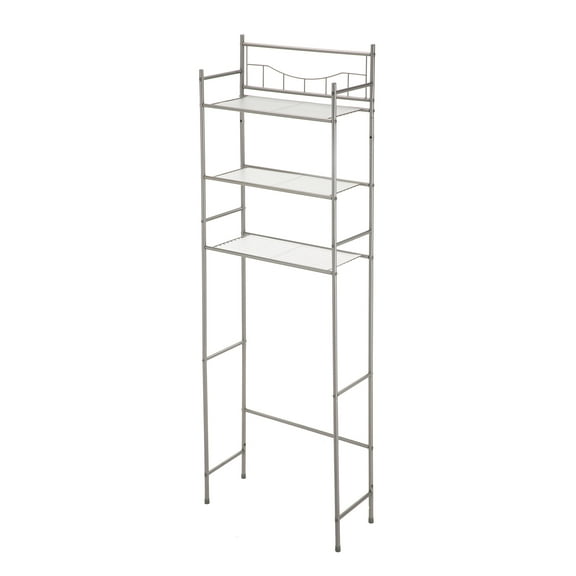 Mainstays 3-Shelf Over-the-Toilet Steel Storage Rack, Satin Nickel