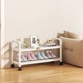 thumbnail image 3 of LACKUST White Plastic Rolling Shoe Rack with Wheels, Slim Easy to Assemble, Multi-Layer Breathable Shoe Storage for Entryway Small Spaces, 3 of 6