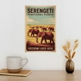 thumbnail image 3 of Freedom Lives Here Serengeti National Park Retro Travel Poster Vintage Inspirational Wall Art Print for Meditation Room Classroom Office Canvas Poster, 3 of 8
